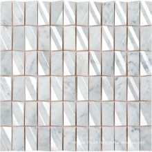 Foshan Wholesale Elegant Exquisite Beveled Tumbled Marble Mosaic Tile